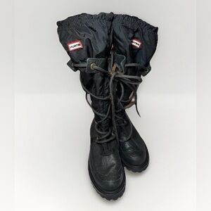 Hunter Women’s Size 5 Summit Amazonas Waterproof Tall Calf Lace Up Boots Black